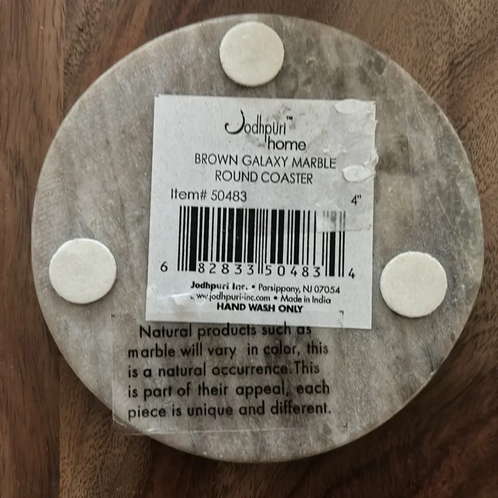 Circular Gray/Brown Marble Coasters